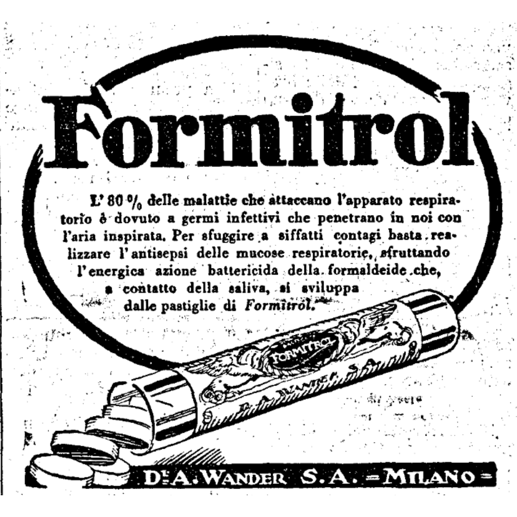 1953: disinfettante alla formaldeide
